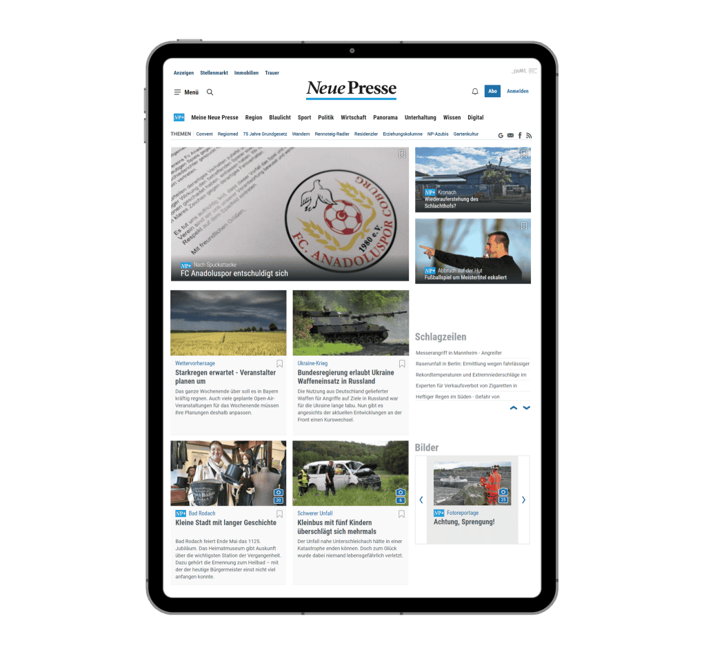 Tablet MockUp Neue Presse