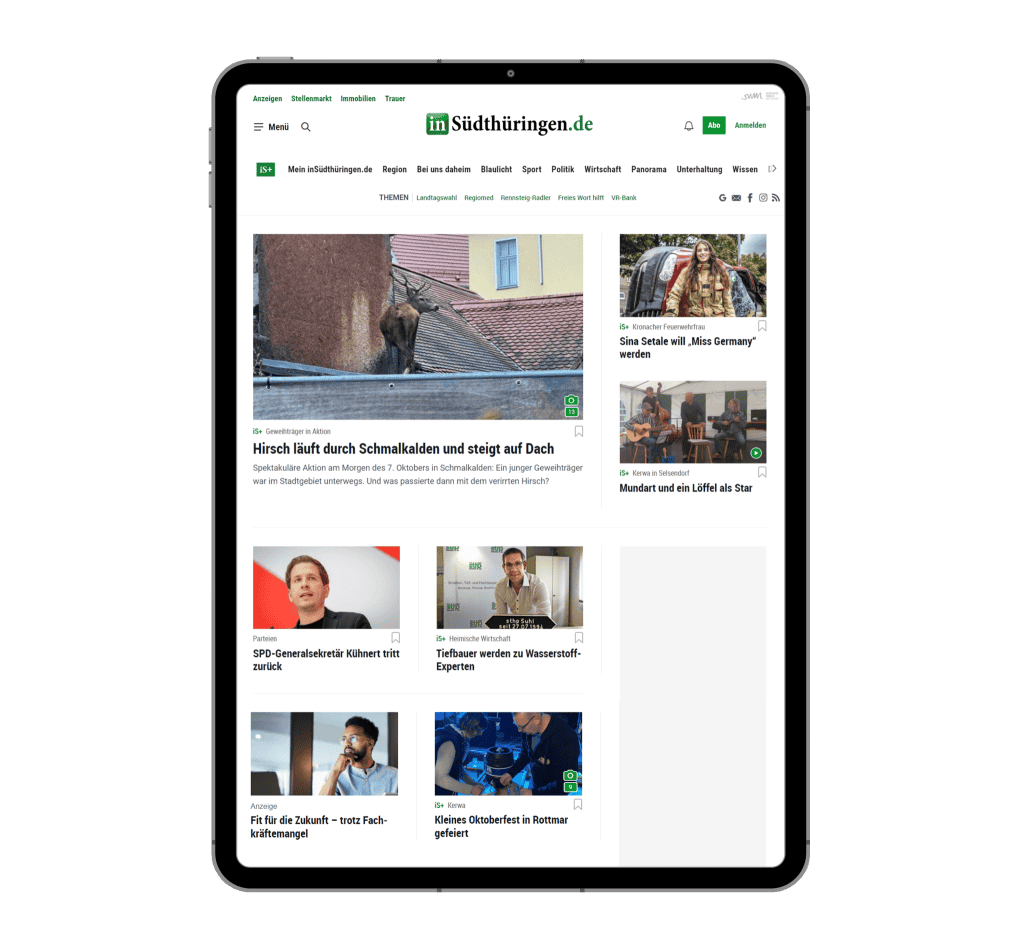 Tablet Mockup Südthüringen